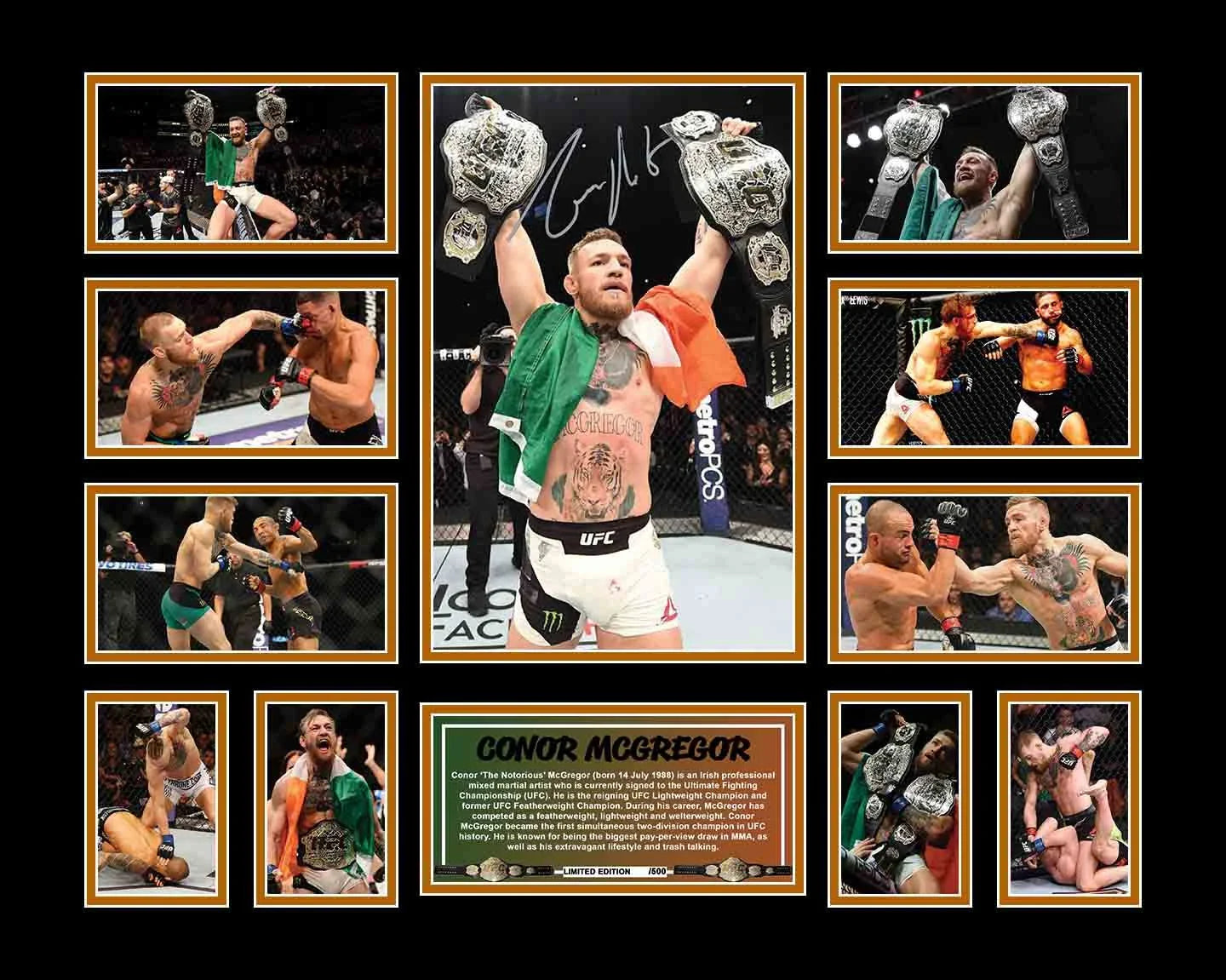 CONOR MCGREGOR UFC CHAMPION UFC Limited Edition Photo Memorabilia Wooden Frame - My Store