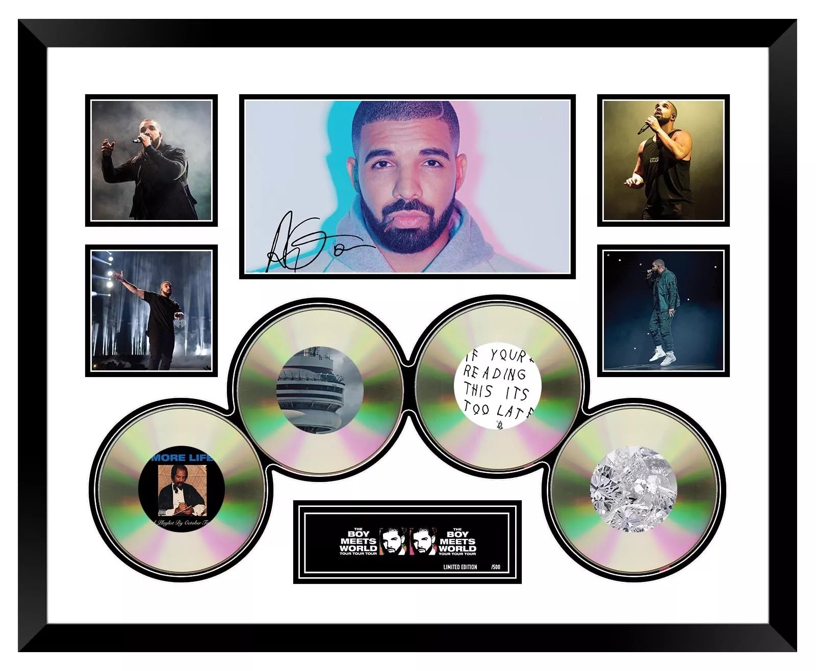 DRAKE THE BOY MEETS WORLD 2017 TOUR Signed Limited Edition Photo Memorabilia Wooden Frame - My Store