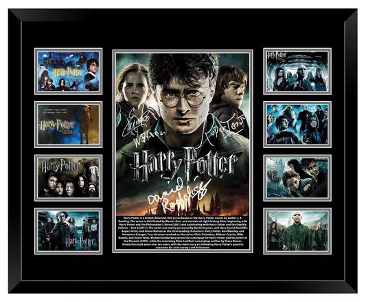 HARRY POTTER COLLECTION DANIEL RADCLIFFE EMMA WATSON Signed Limited Edition Photo Memorabilia Wooden Frame - My Store