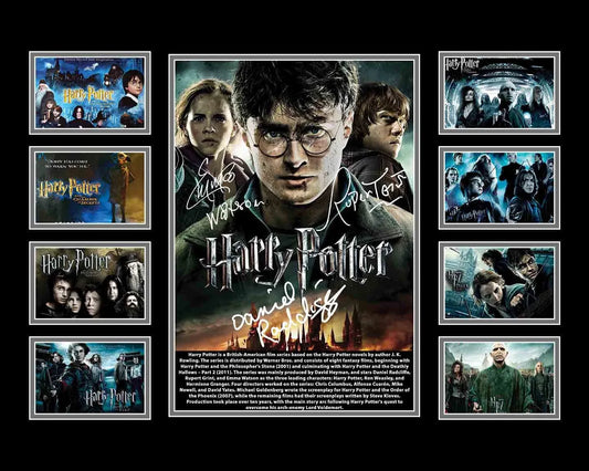 HARRY POTTER COLLECTION DANIEL RADCLIFFE EMMA WATSON Signed Limited Edition Photo Memorabilia Wooden Frame - My Store
