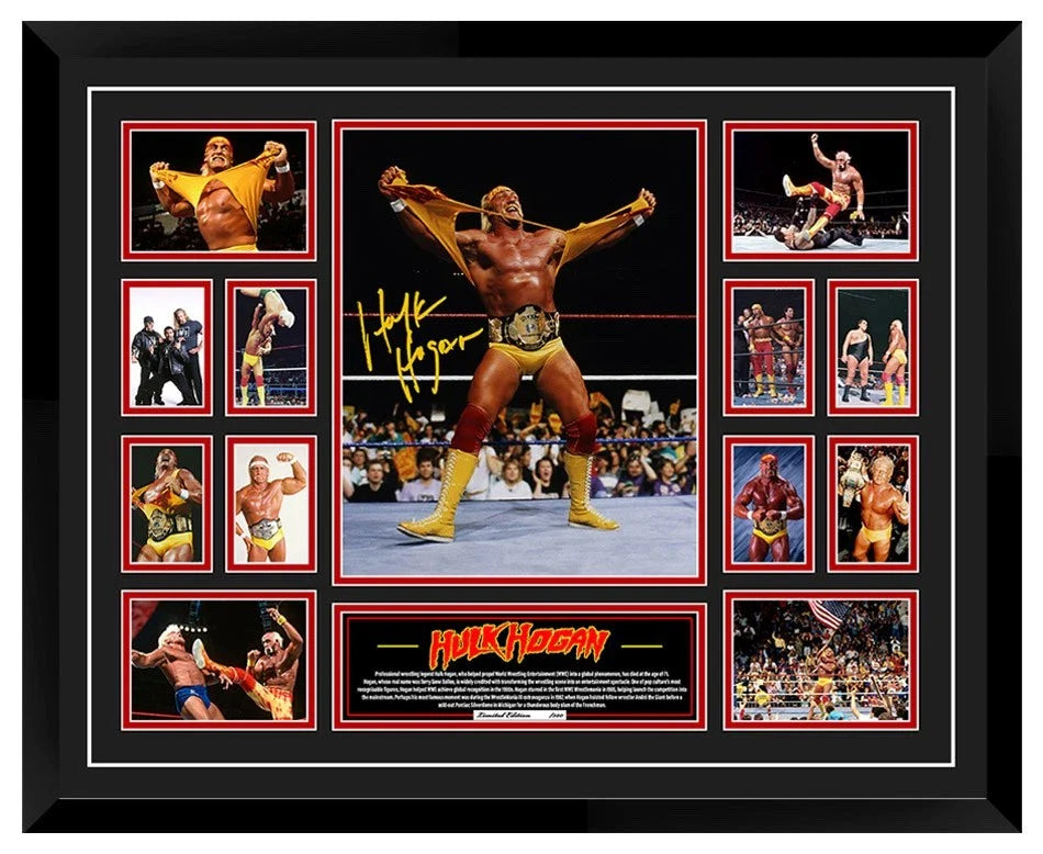 HULK HOGAN WWE WRESTLING LEGEND TRIBUTE Limited Edition Photo Memorabilia Wooden Frame - My Store