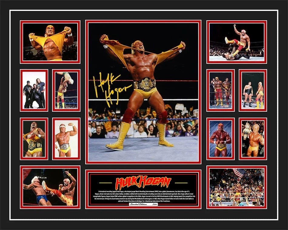 HULK HOGAN WWE WRESTLING LEGEND TRIBUTE Limited Edition Photo Memorabilia Wooden Frame - My Store