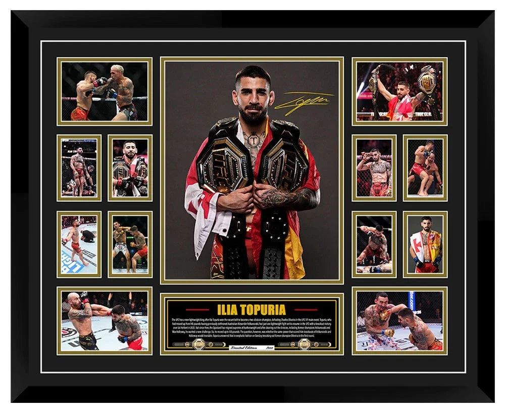 ILIA TOPURIA UFC TWO DIVISION CHAMPION UFC 317 Limited Edition Photo Memorabilia Wooden Frame - My Store