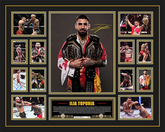 ILIA TOPURIA UFC TWO DIVISION CHAMPION UFC 317 Limited Edition Photo Memorabilia Wooden Frame - My Store