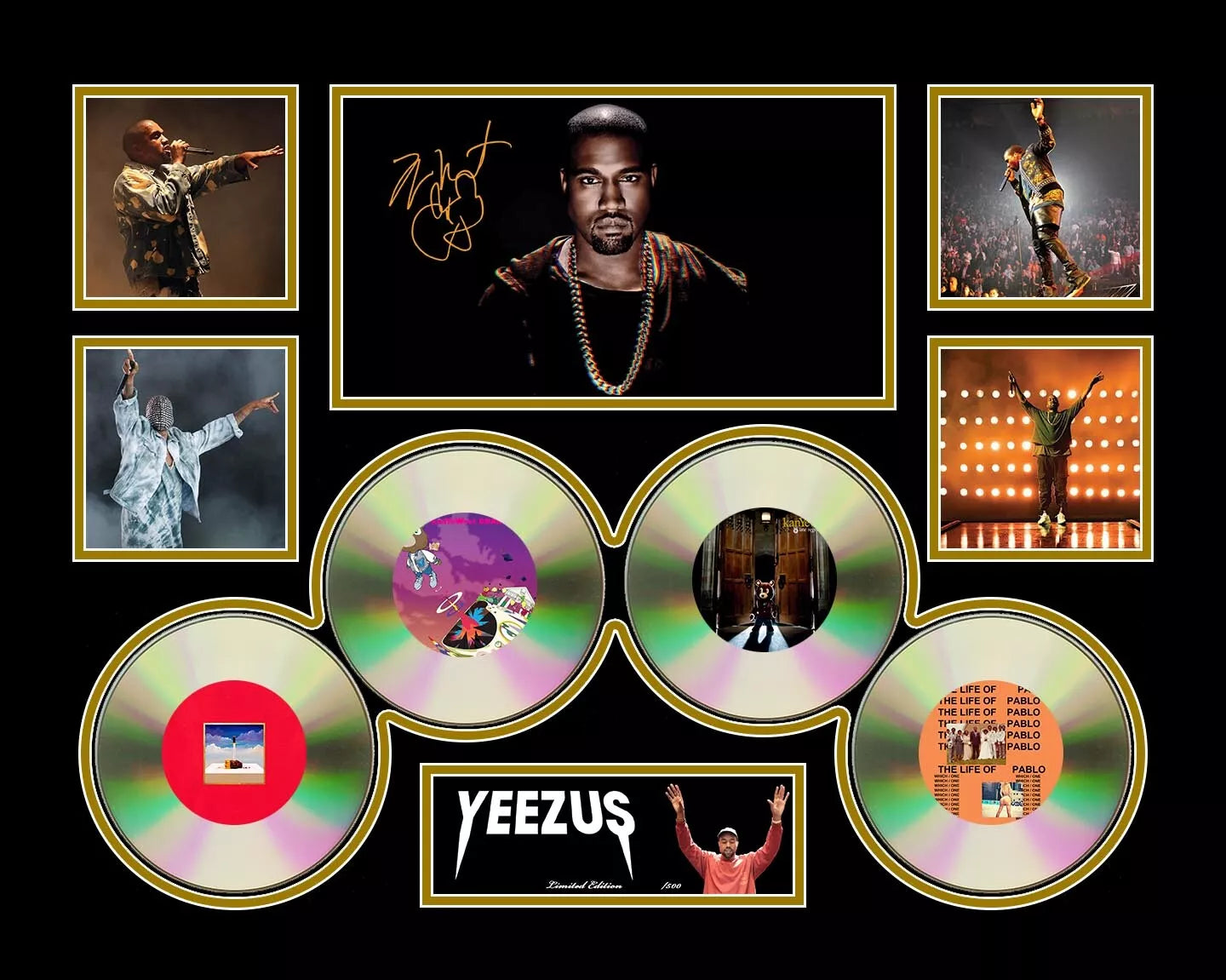 KANYE WEST GRADUATION YEEZUS Signed Limited Edition Photo Memorabilia Wooden Frame - My Store