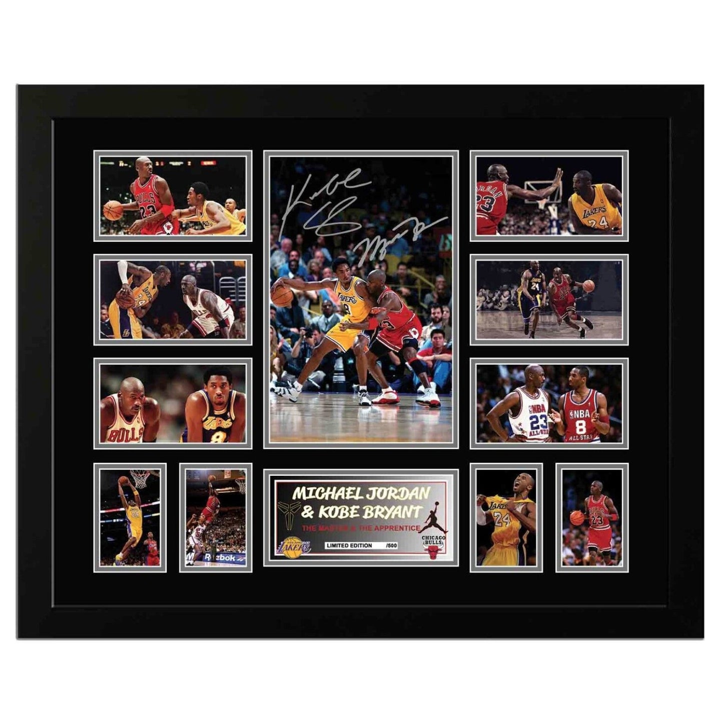 MICHAEL JORDAN & KOBE BRYANT Signed Limited Edition Photo Memorabilia Wooden Frame - Homeware Discounts