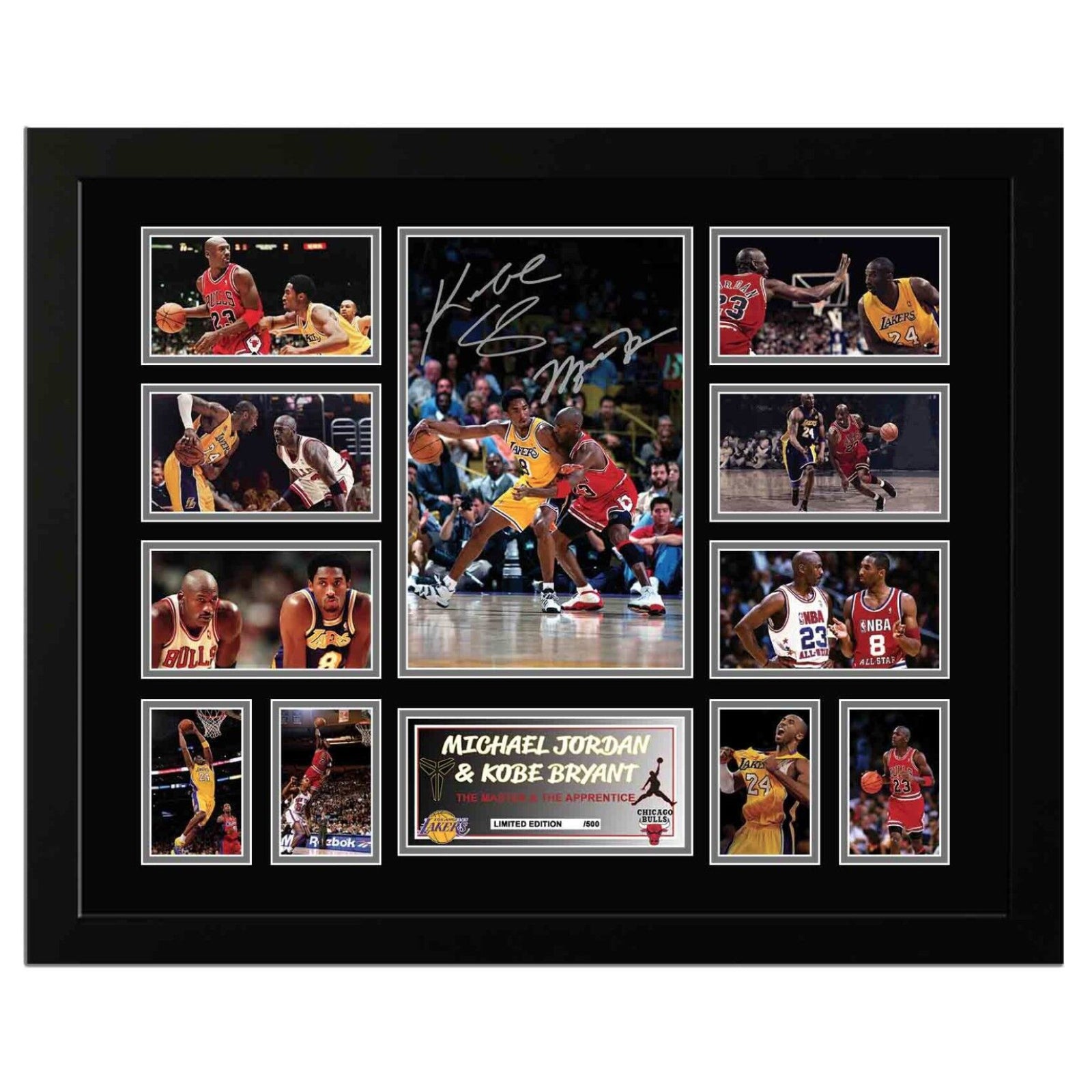 MICHAEL JORDAN & KOBE BRYANT Signed Limited Edition Photo Memorabilia Wooden Frame - Homeware Discounts
