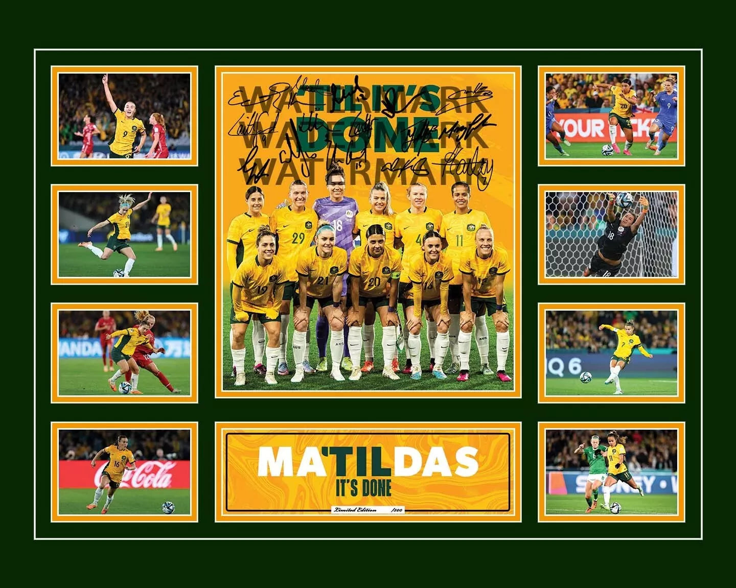 MATILDAS 2023 FIFA WORLD CUP SAM KERR FOORD FOWLER Women's Soccer Football Limited Photo Memorabilia Wooden Frame - My Store
