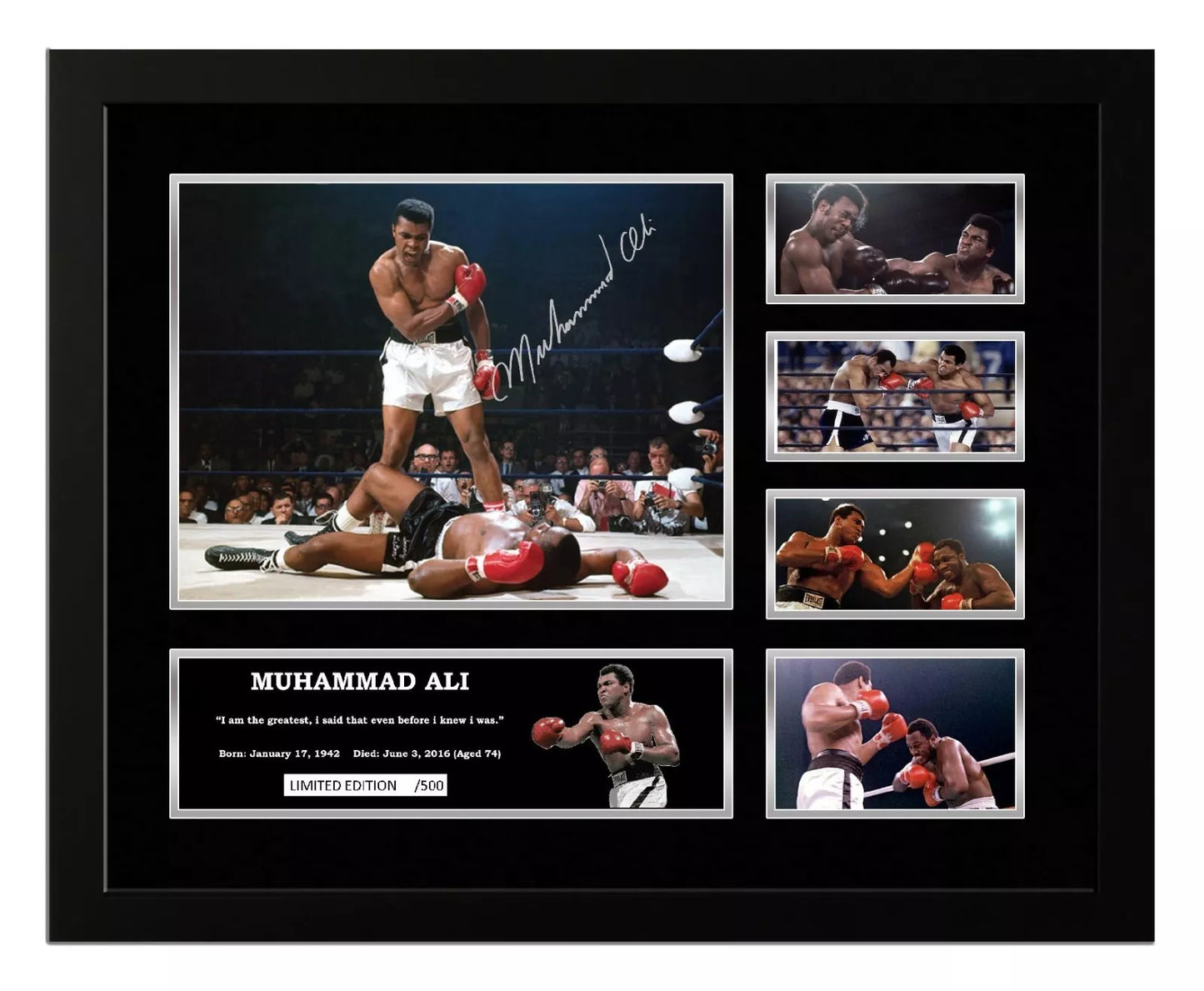 MUHAMMAD ALI RIP Limited Edition Photo Memorabilia Wooden Frame - My Store