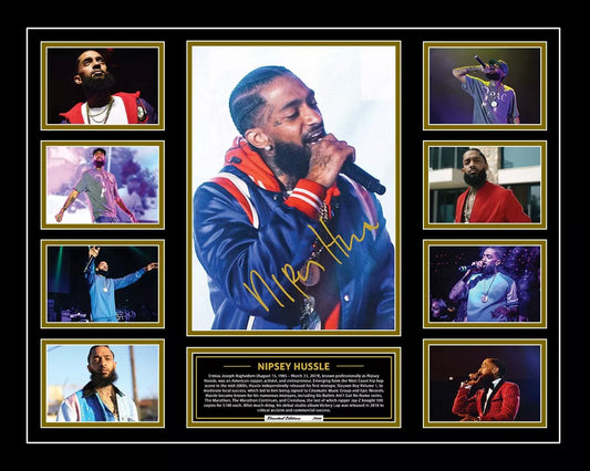 NIPSEY HUSSLE FAREWELL Signed Limited Edition Photo Memorabilia Wooden Frame - My Store