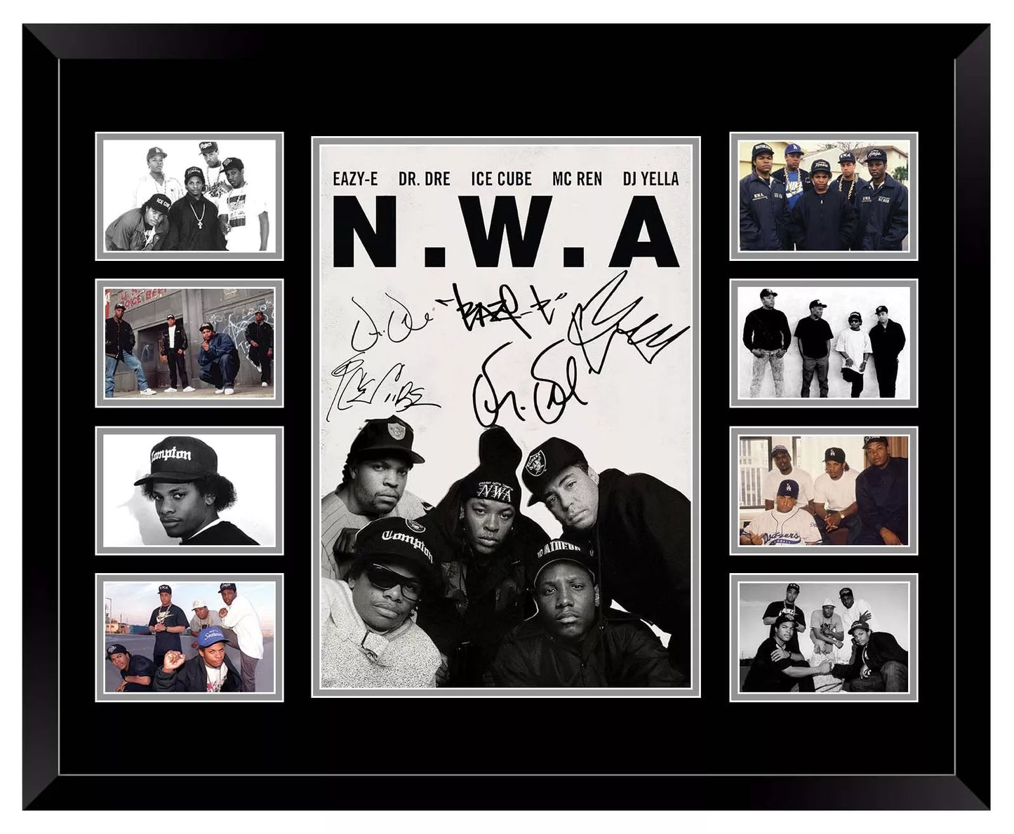 NWA EAZY E DR DRE ICE CUBE YELLA REN Signed Limited Edition Photo Memorabilia Wooden Frame - My Store