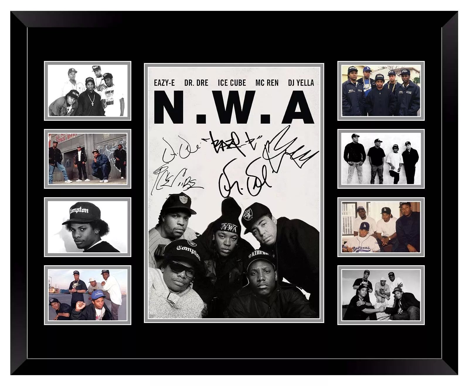 NWA EAZY E DR DRE ICE CUBE YELLA REN Signed Limited Edition Photo Memorabilia Wooden Frame - My Store