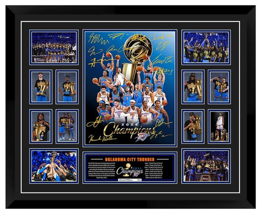 OKLAHOMA CITY THUNDER 2025 NBA CHAMPIONS Limited Edition Photo Memorabilia Wooden Frame - My Store