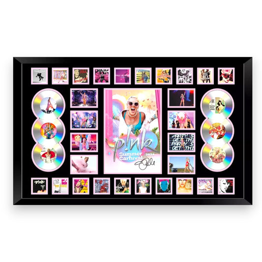 PINK SUMMER CARNIVAL 2024 AUSTRALIA TOUR 86CM x 56CM Signed Limited Photo Memorabilia Frame Wooden - My Store