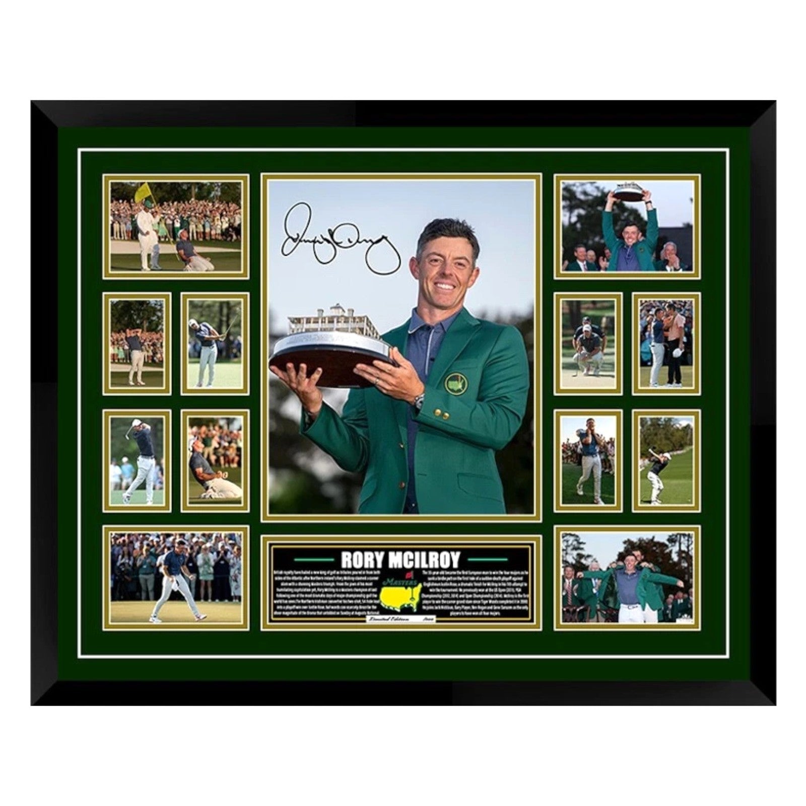 Rory McIlroy 2025 Masters Grand Slam Signed Limited Photo Memorabilia Frame - My Store