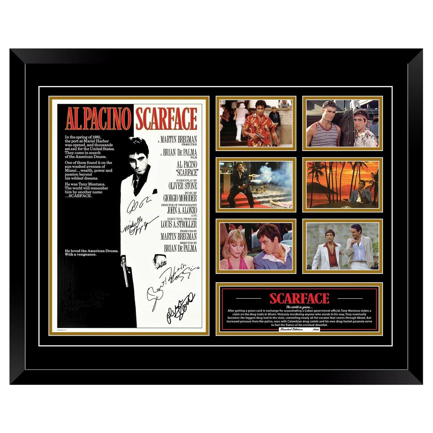 SCARFACE (1983) AL PACINO Signed Limited Photo Memorabilia Frame - Homeware Discounts
