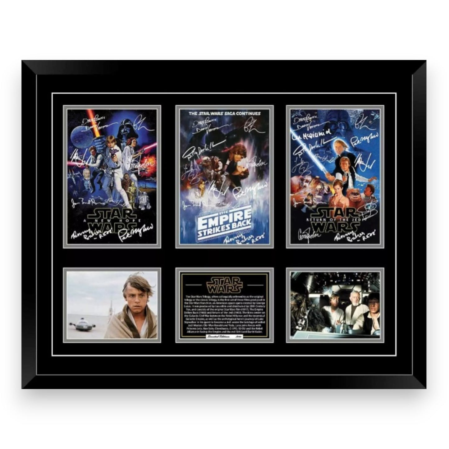 STAR WARS ORIGINAL TRILOGY 1977-1983 CAST Signed Limited Edition Photo Memorabilia Wooden Frame - My Store