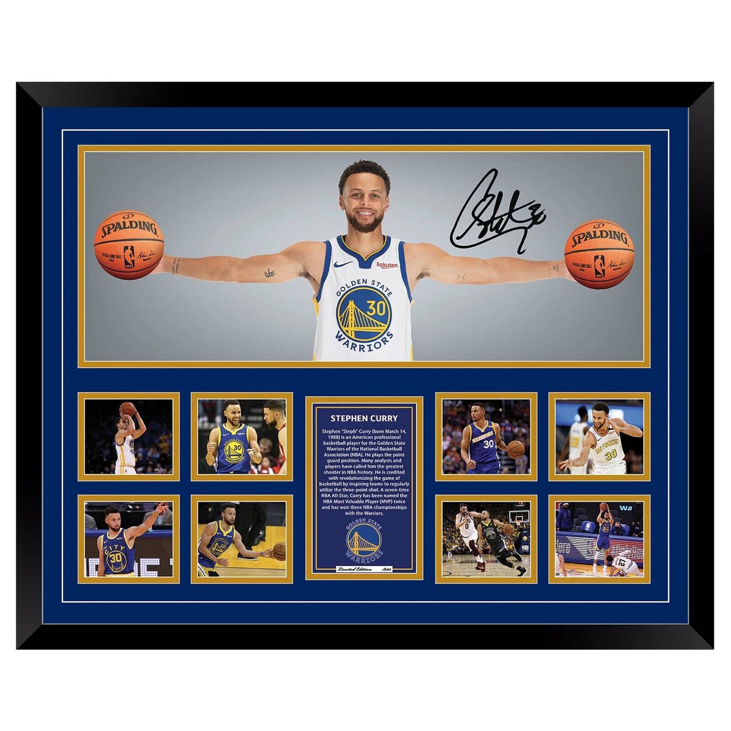 STEPHEN CURRY WINGS GOLDEN STATE WARRIORS Limited Edition Photo Memorabilia Wooden Frame - Homeware Discounts