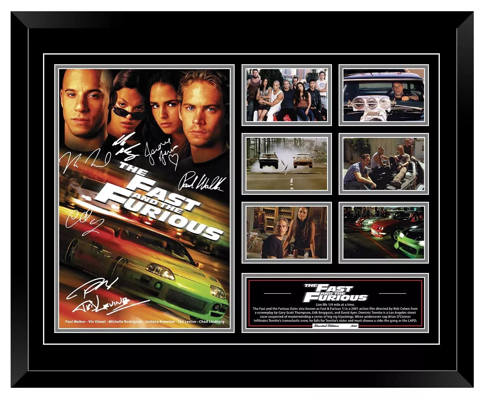 THE FAST AND THE FURIOUS PAUL WALKER Signed Limited Edition Photo Memorabilia Wooden Frame - My Store