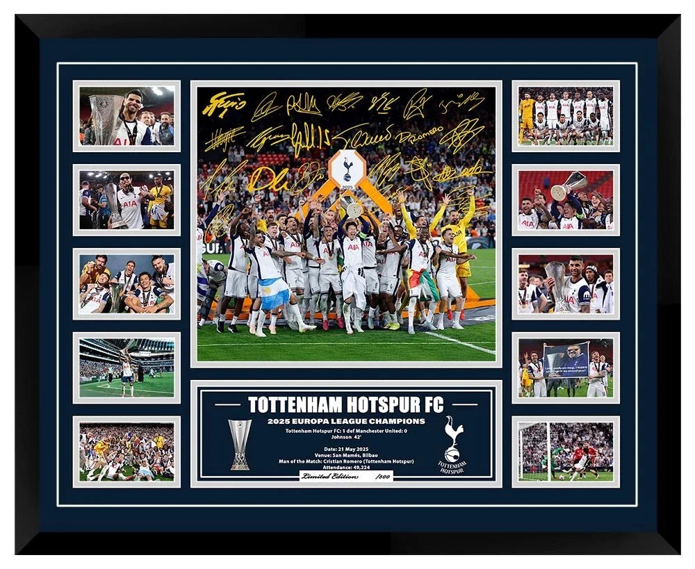 TOTTENHAM HOTSPUR FC 2025 EUROPA LEAGUE CHAMPIONS Son Heung-min Soccer Football Limited Photo Memorabilia Wooden Fram - My Store