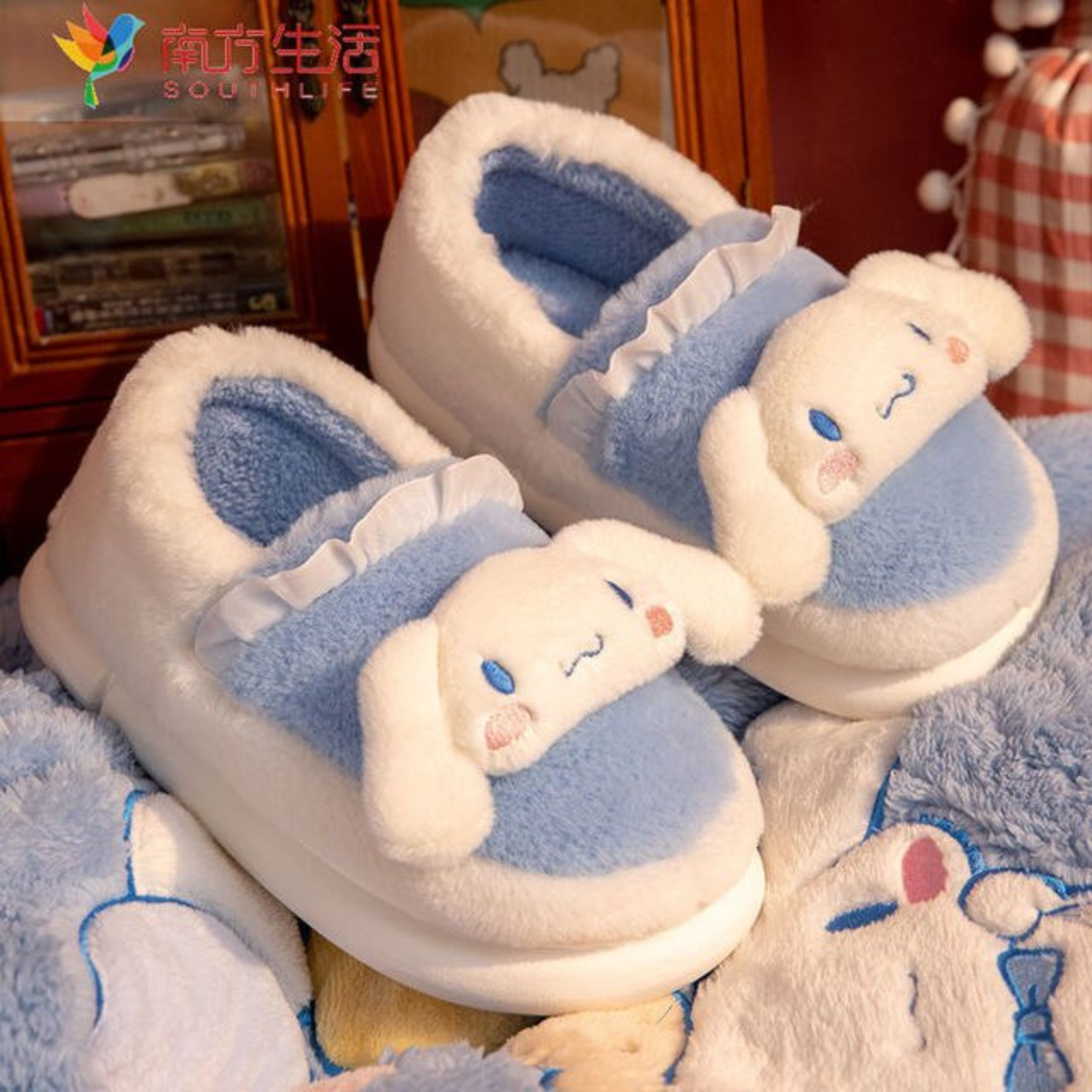 Hello Kitty Winter Fluff Slippers - Kuromi Cinnamoroll My Melody - Homeware Discounts
