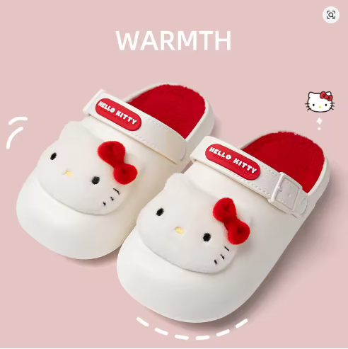 Hello Kitty Winter Fluff Slippers Wintre Slides Cozy Fuzzy Plush Slippers Sandals Cute Comfy Fluffy Shoes Women Kuromi Cinnamoroll My Melody - Homeware Discounts