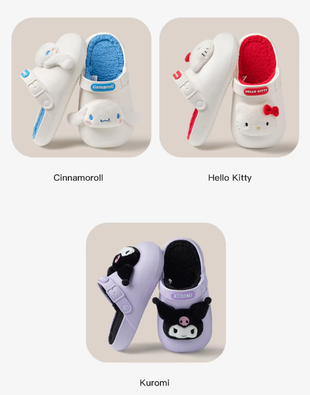 Hello Kitty Winter Fluff Slippers Wintre Slides Cozy Fuzzy Plush Slippers Sandals Cute Comfy Fluffy Shoes Women Kuromi Cinnamoroll My Melody - Homeware Discounts