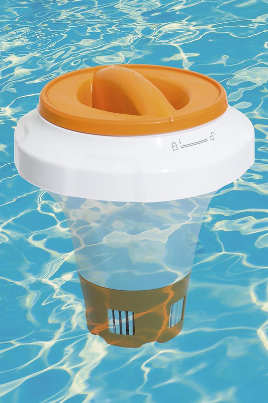 Bestway Flowclear Floating Pool Chemical Dispenser with ChemGuard Glove - My Store