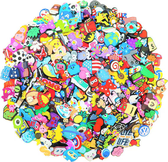 50PC Mixed Assorted Random Cartoon Cute PVC Shoe Charms Decor For Croc Clogs - My Store