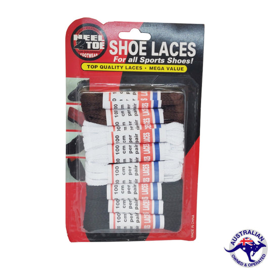 8 Pack Shoe Lace Set 100CM White Black Brown AU STOCK - Homeware Discounts