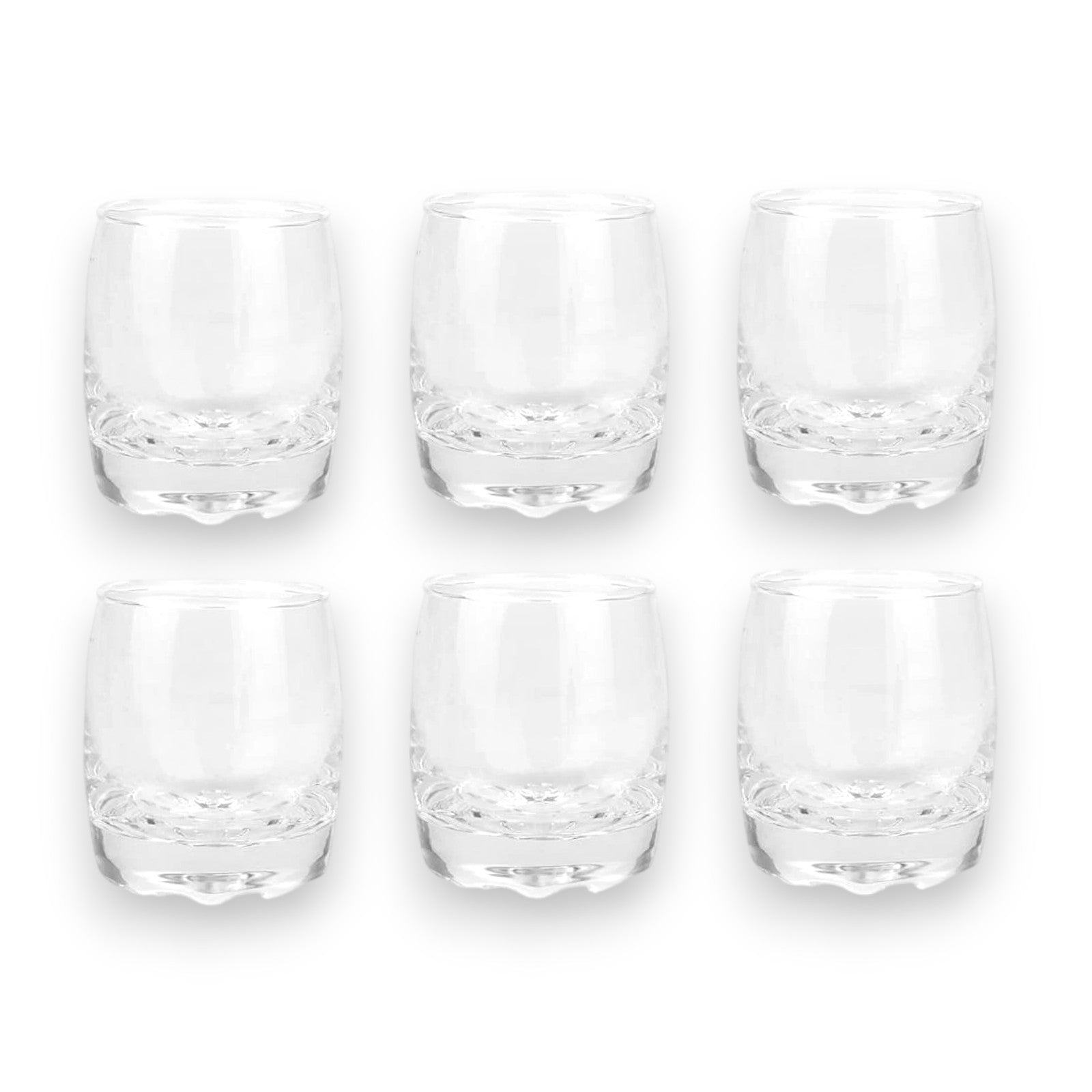 60mL Premium Shot Glass Set of 6 Round Classic Shot Glasses Set Cups Parties Drinking Club Bar - My Store