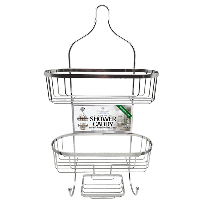 3 Tier Chrome 60cm Shower Caddy Organizer Storage Rack Bathroom - Homeware Discounts