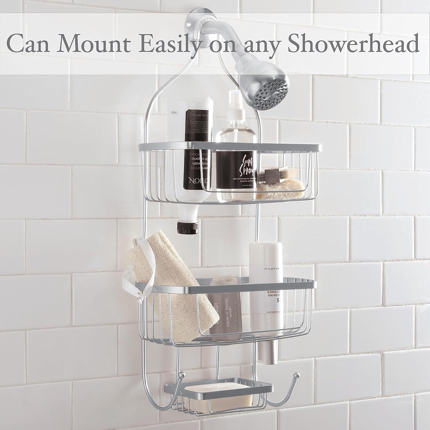 3 Tier Chrome 60cm Shower Caddy Organizer Storage Rack Bathroom - Homeware Discounts