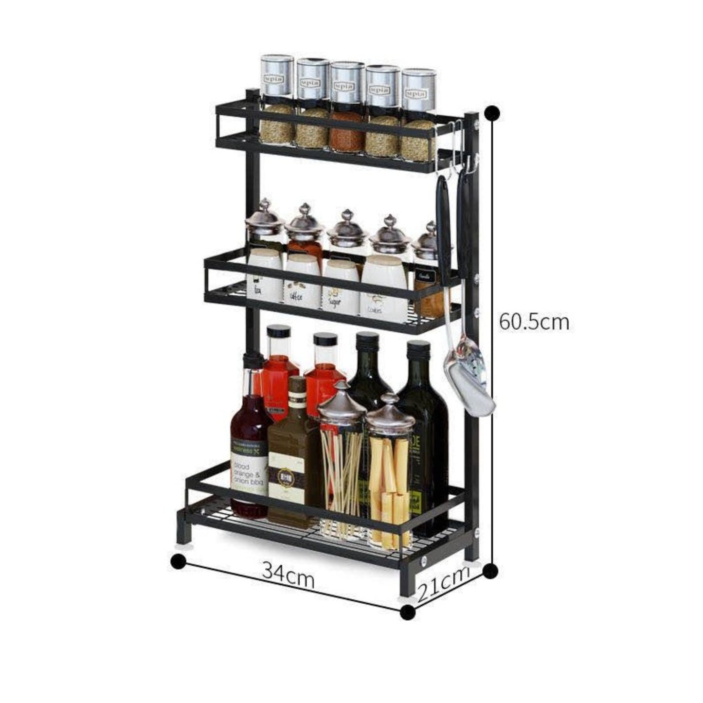 2/3 Level Spice Rack Kitchen Condiment Racks Organiser - Homeware Discounts