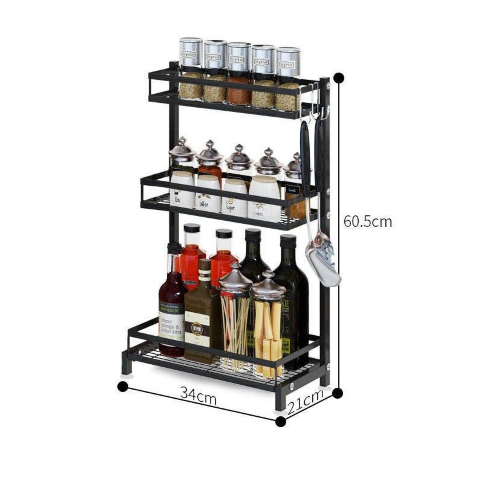 2/3 Level Spice Rack Kitchen Condiment Racks Organiser - Homeware Discounts
