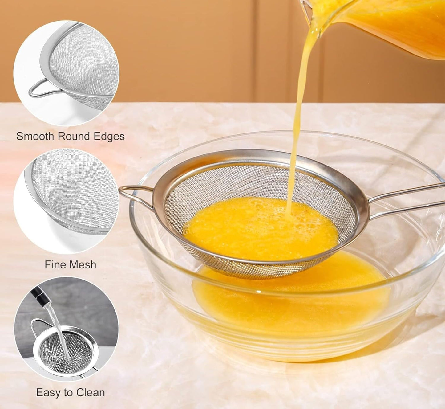 Stainless Steel Strainer Food Strainer Kitchen Mesh Filter Spoon - Homeware Discounts