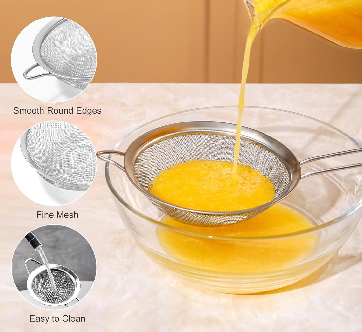 Stainless Steel Strainer Food Strainer Kitchen Mesh Filter Spoon - Homeware Discounts