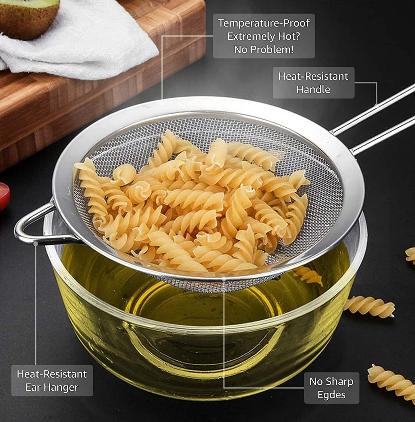 Stainless Steel Strainer Food Strainer Kitchen Mesh Filter Spoon - Homeware Discounts