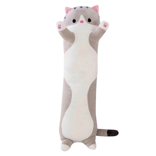 40cm Grey - Cute Carton Cat Pillow Plushie Plush Soft Long Body Pillow Stuffed Animals Kawaii Plush Cat Doll - My Store