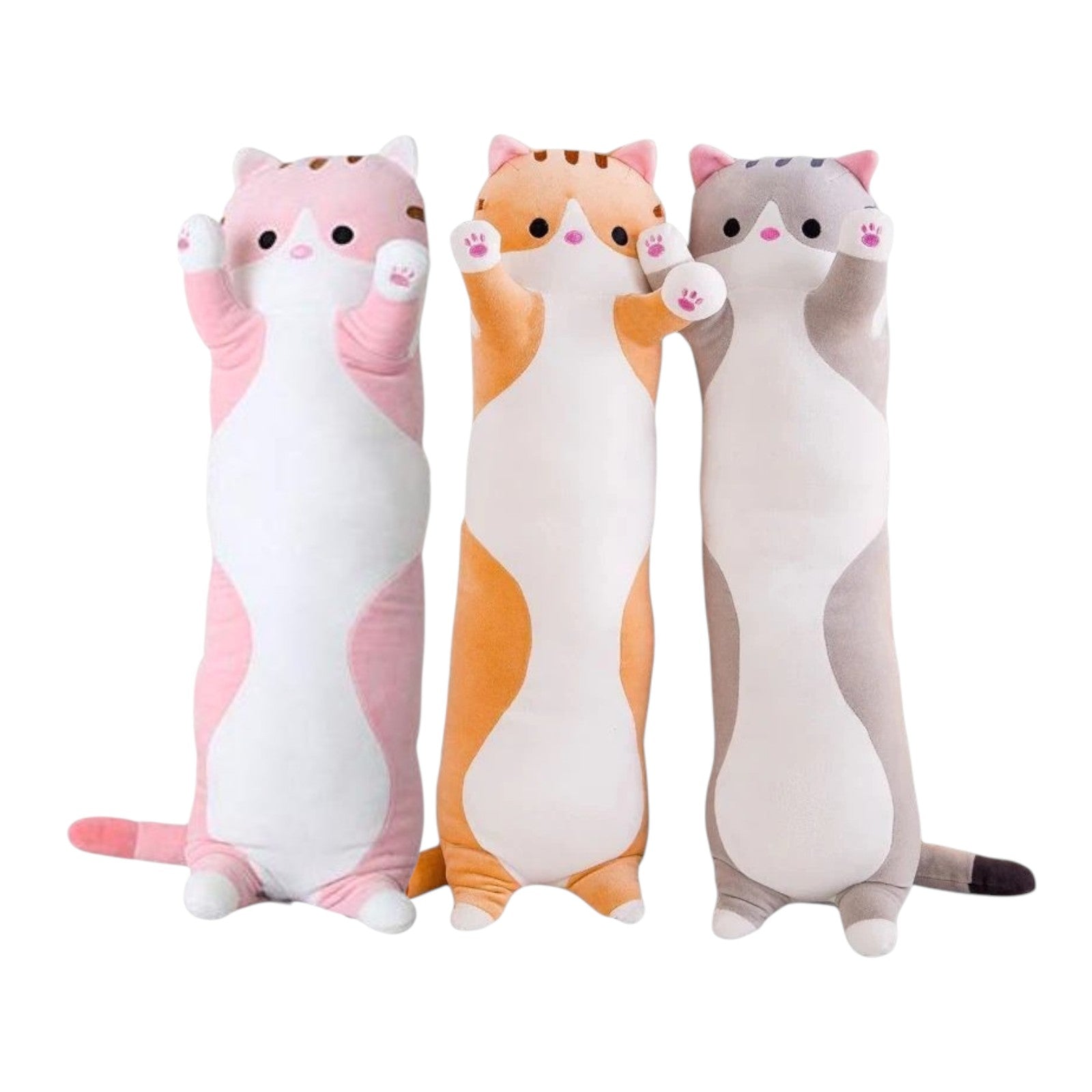 40cm Pink - Cute Carton Cat Pillow Plushie Plush Soft Long Body Pillow Stuffed Animals Kawaii Plush Cat Doll - My Store
