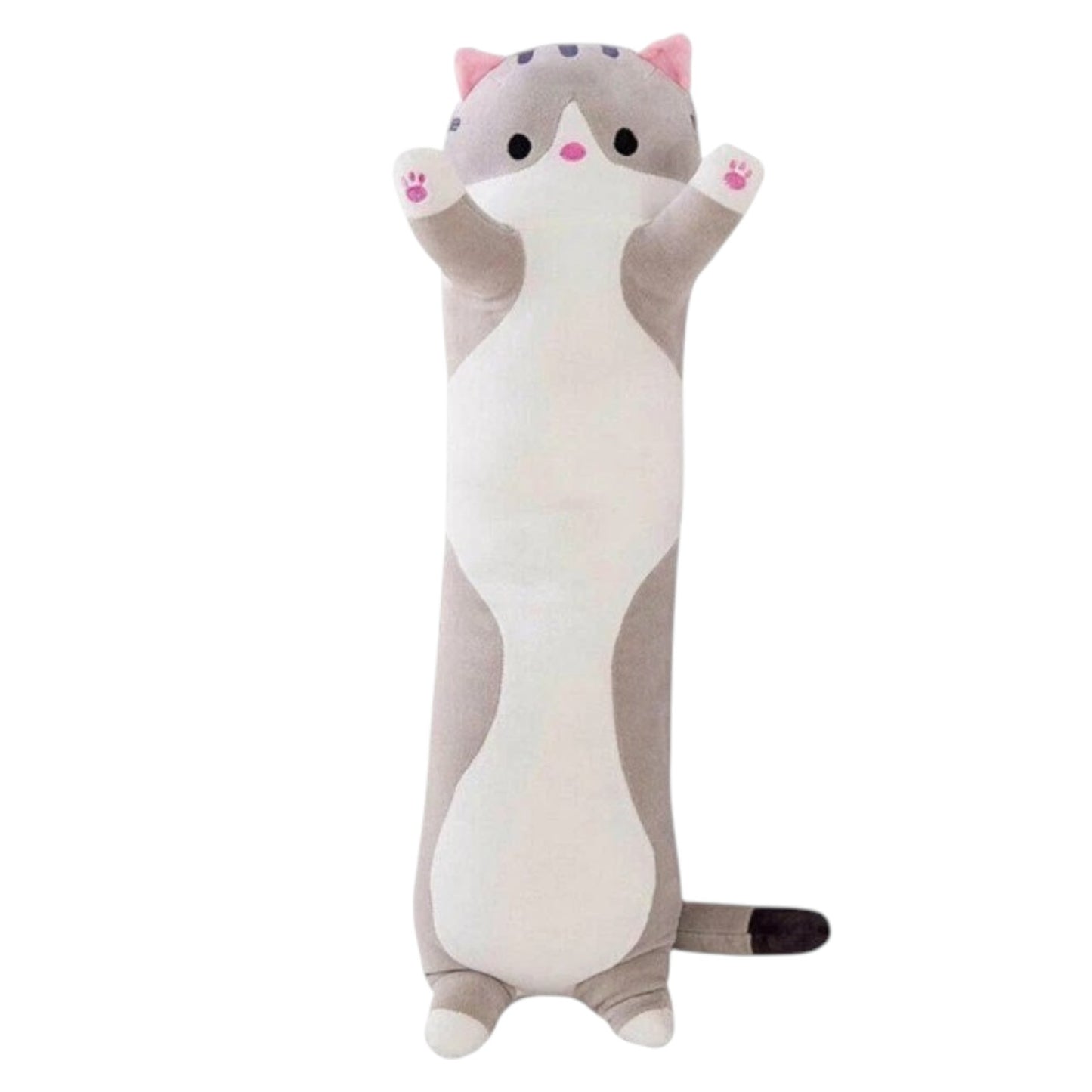 80cm Grey - Cute Carton Cat Pillow Plushie Plush Soft Long Body Pillow Stuffed Animals Kawaii Plush Cat Doll - My Store