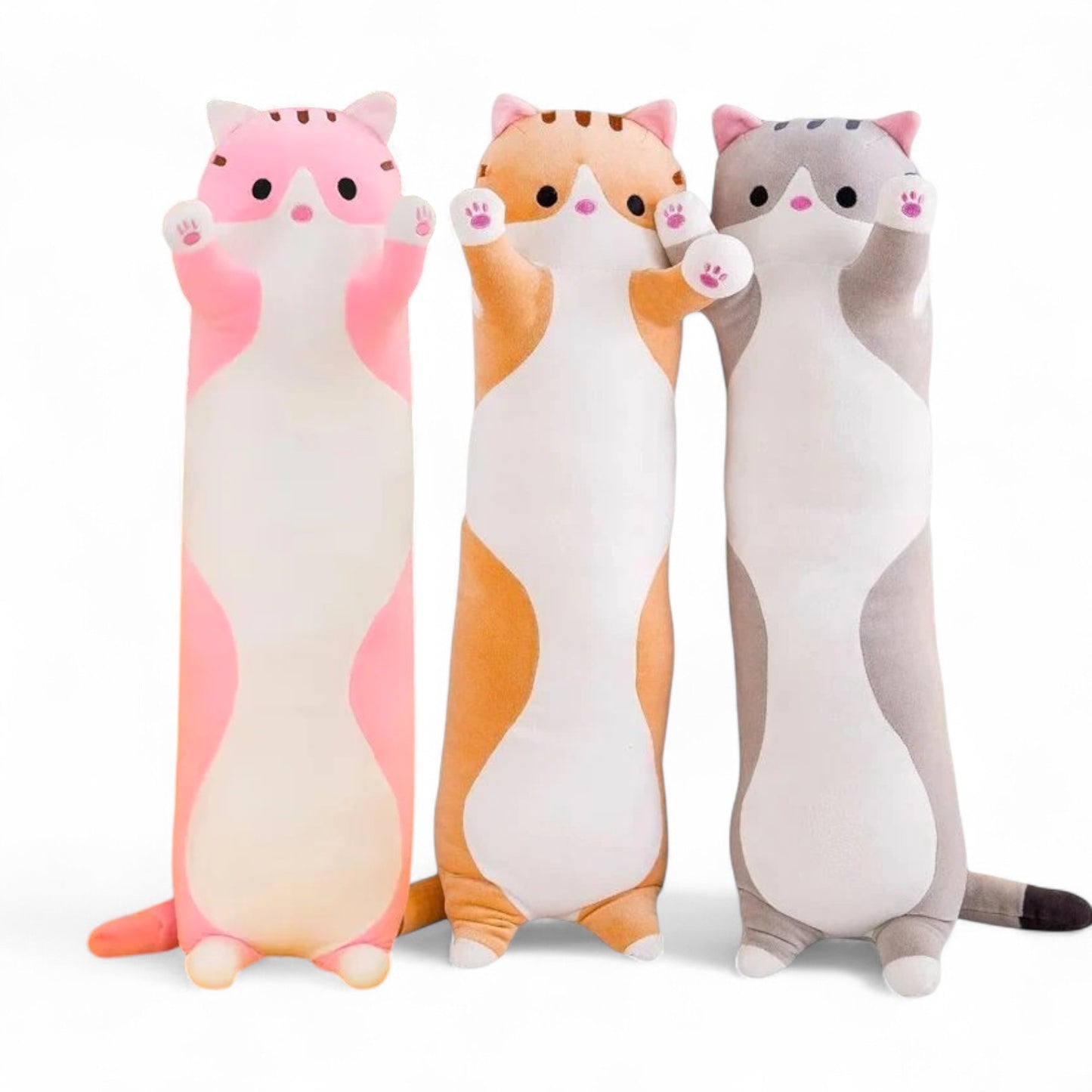 80cm Pink - Cute Carton Cat Pillow Plushie Plush Soft Long Body Pillow Stuffed Animals Kawaii Plush Cat Doll - My Store