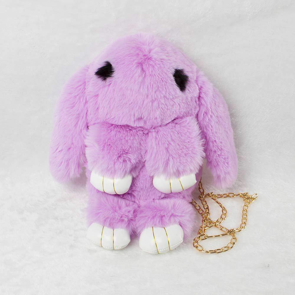 35cm Rabbit Bunny Plush Bag Satchel Plush Chain Bag Purse Bag Rabbit Faux Fur - Homeware Discounts