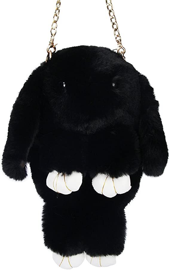 35cm Rabbit Bunny Plush Bag Satchel Plush Chain Bag Purse Bag Rabbit Faux Fur - Homeware Discounts