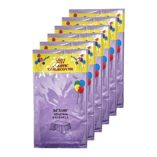 6/12PK Reusable Table Cover - Birthday Wedding Party 137 x 274 cm Rectangle - Homeware Discounts
