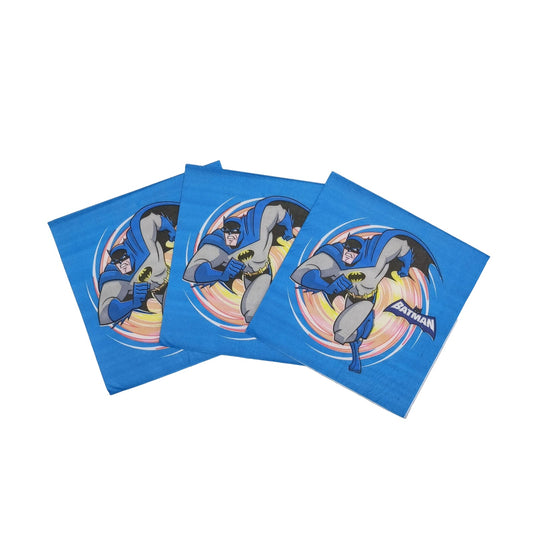 20pcs Birthday Party Batman Theme NapkinsTissue Paper Lunch Paper Napkins Disposable - Homeware Discounts