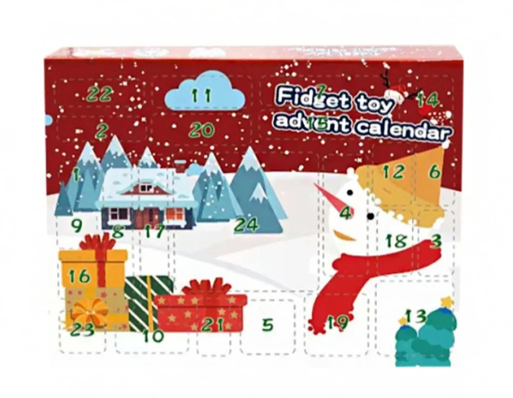 Fidget Toy Advent Christmas Calendar Xmas Pop it Simple Dimple Gift Toys 24 Fidget Toys - My Store