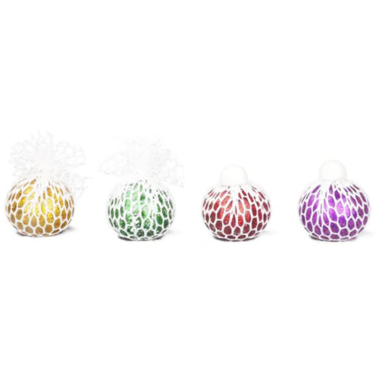Sensory Squishy Balls Stress Relief Glitter Mesh Balls Kids Children - Homeware Discounts