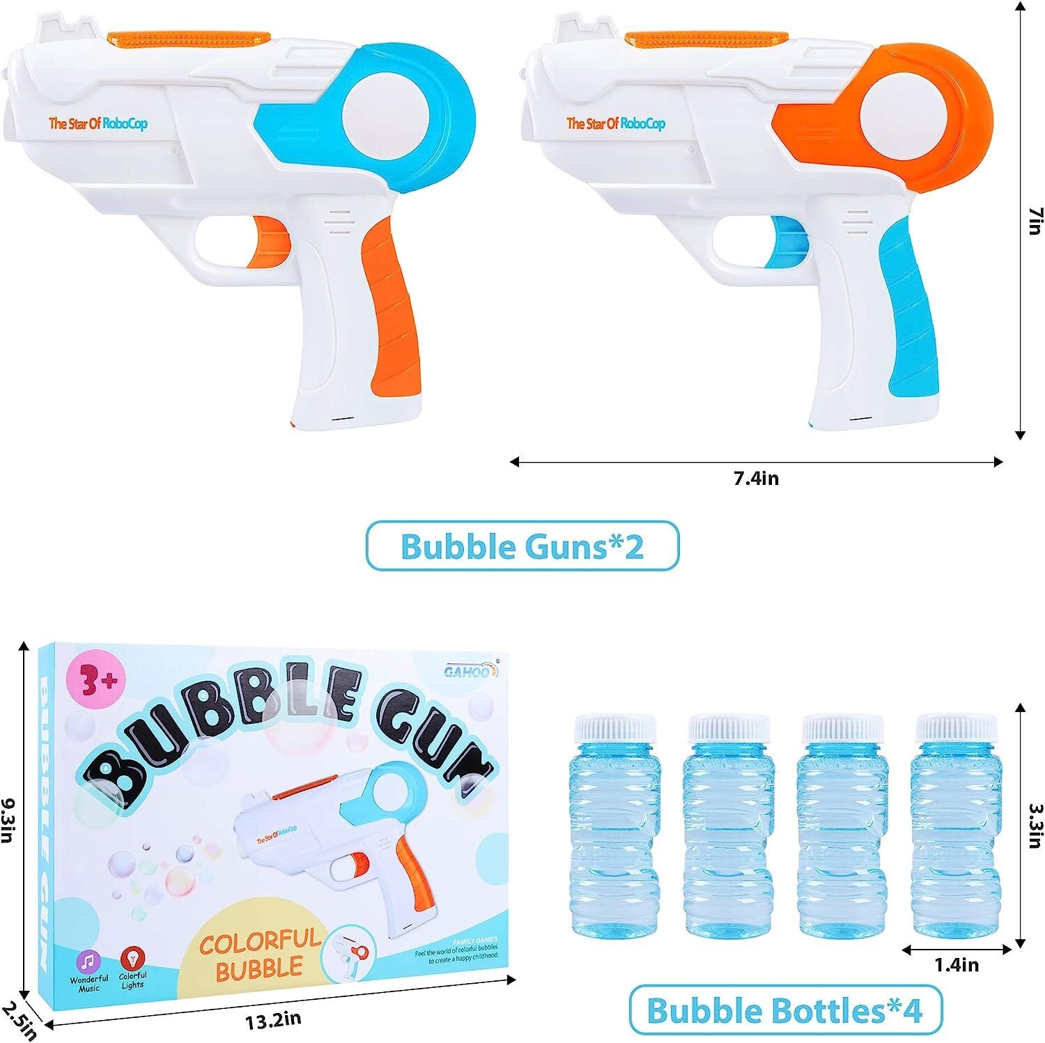 1 Pack 20cm Bubble Gun with Two Bubble Bottles Bubble Maker Blower Blaster AU - Homeware Discounts