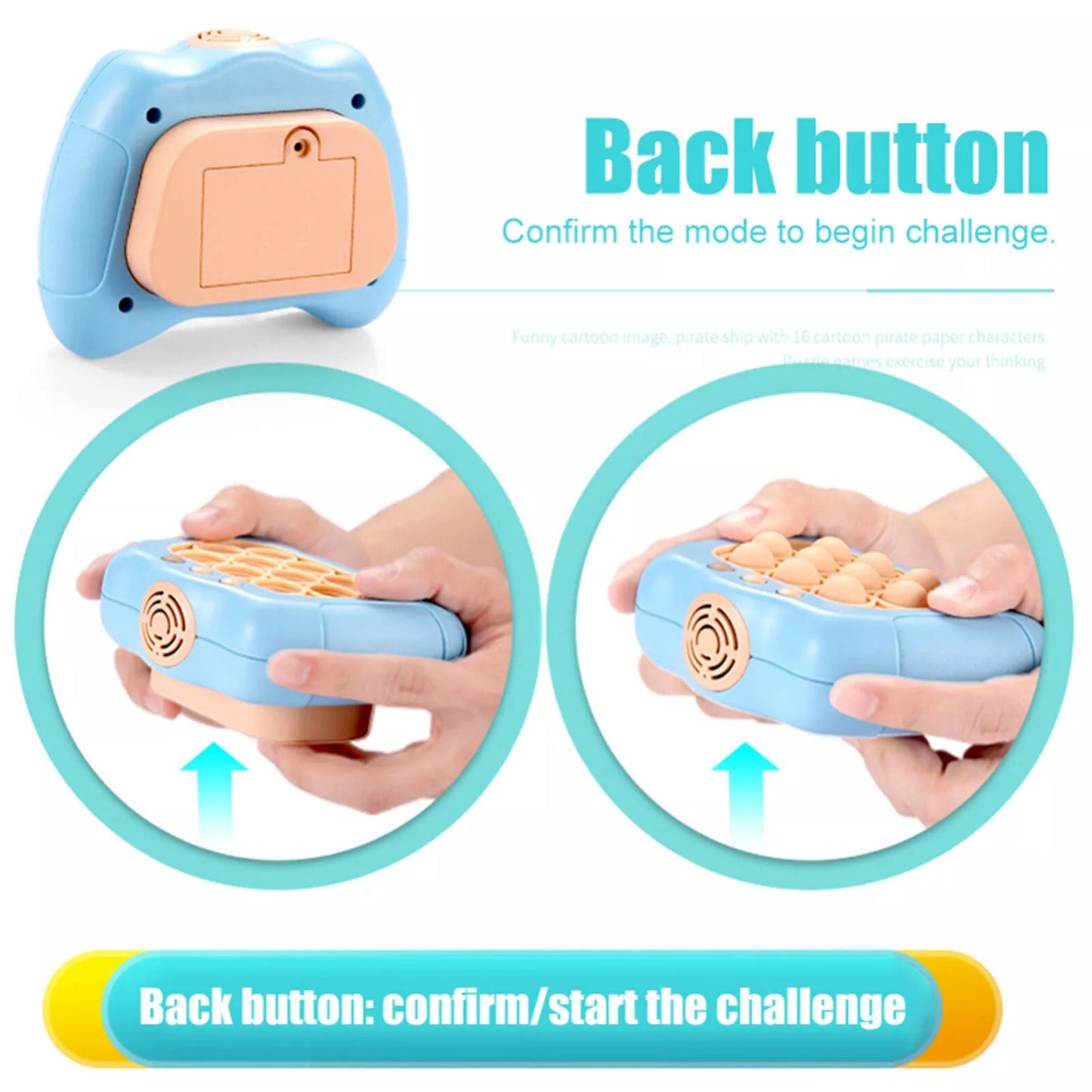 Quick Push Game Pop it Up Fidget Bubble Electronic Pop Game Light Anti-Stress Toys - Homeware Discounts